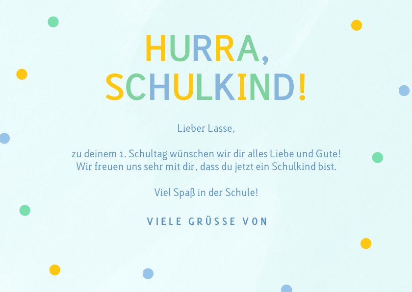 Wünsche Für Das Neue Schulkind Von Mama www.sendasmile.de