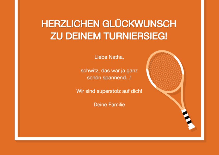 Glückwunschkarte Tennis Glückwunschkarten Send a Smile