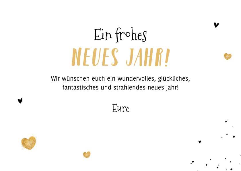  Foto zu Grußkarte Neujahr Sektgläser und Herzchen 