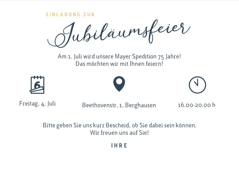Jubiläumseinladung Firmenjubiläum | Send a Smile