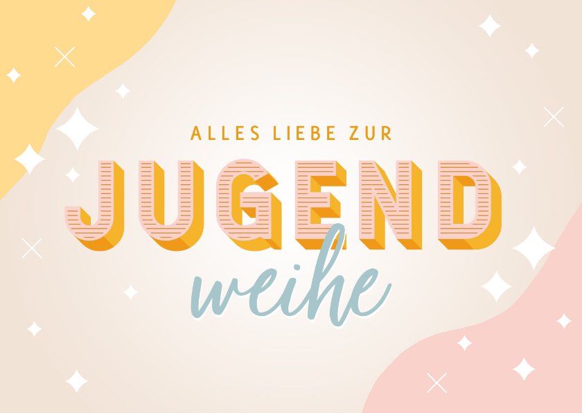 Jugendweihe Glückwunschkarte grafisch rosé | Send a Smile