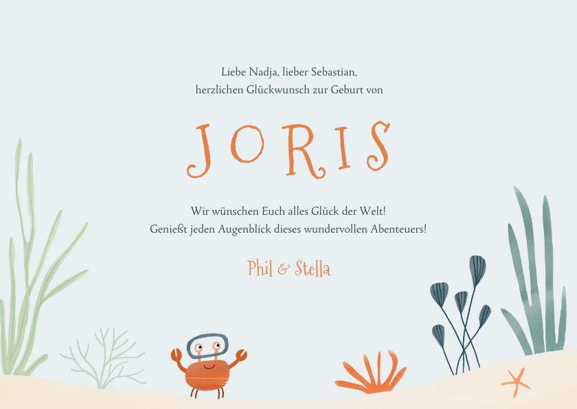 Karte Glückwunsch Geburt Wal Send a Smile