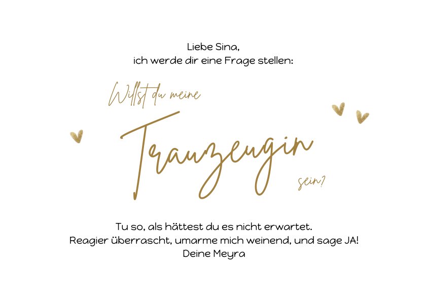 Karte TrauzeuginFrage zur Hochzeit Send a Smile