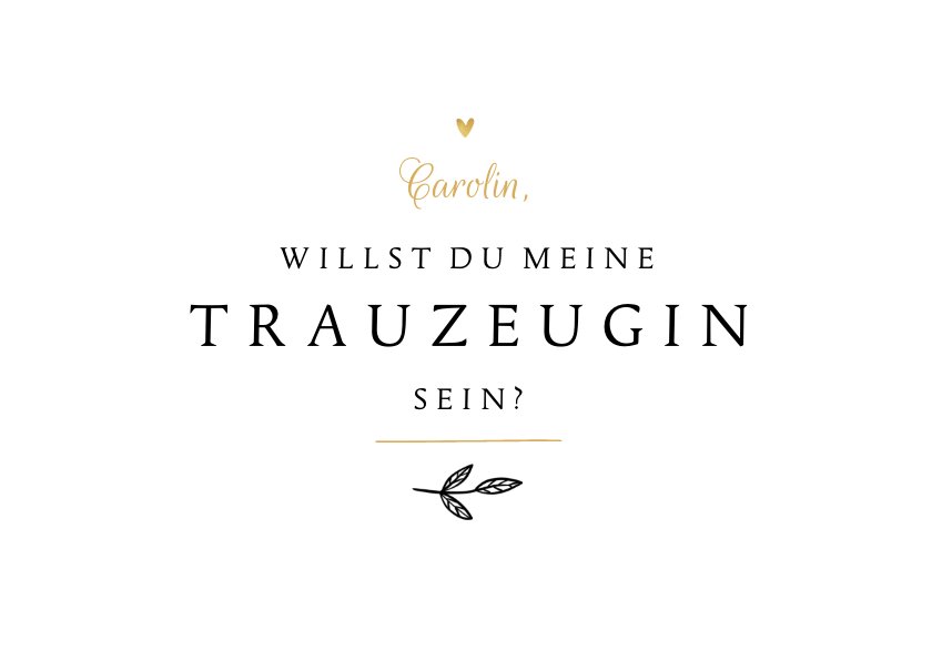 Karte'Trauzeugin' klassisch Hochzeitskarten Send a Smile