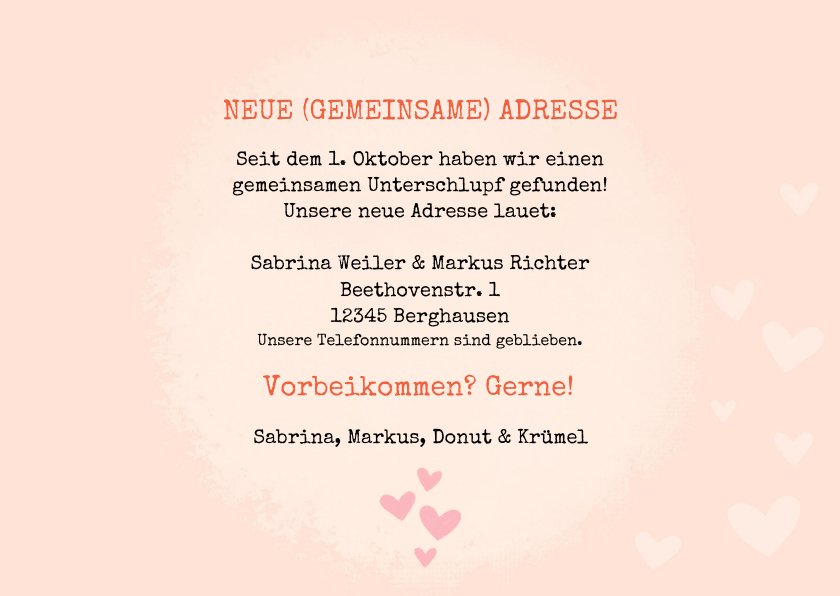 Neue Adresse Karte zusammenziehen Katzen | Send a Smile