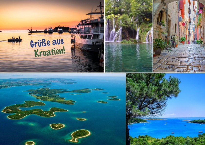 Postkarte'Grüße aus Kroatien' Easyatent Send a Smile