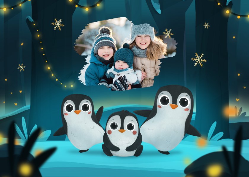 UK Greetings Weihnachtskarte Für Enkelin – Mit Pinguin-Motiv, Pailletten & Persönlicher Botschaft