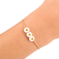 Armband ‘Herzchen’ (weiß/gold) 4
