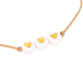Armband ‘Herzchen’ (weiß/gold) 2