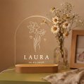 Personalisierte Lampe Geburtsblume (Bogen) 2