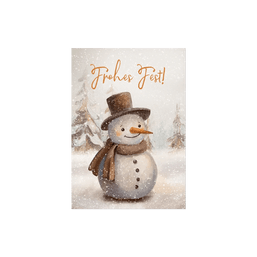 Weihnachtskarte mit Schneemann