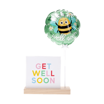 Mini-Luftballon ‘Bee well soon’ mit Kartenhalter