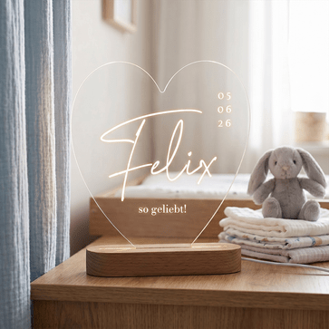 Personalisierte Lampe mit Namen (Herz)