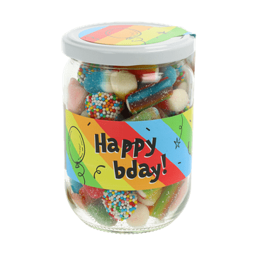 Süßigkeitenglas ‘Happy Bday’