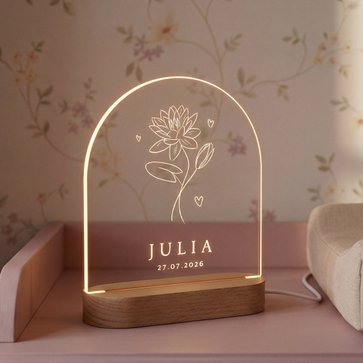 Personalisierte Lampe Geburtsblume (Bogen)