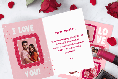 Valentinskarte mit Gedicht
