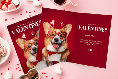 Lustige Valentinskarte mit Spruch