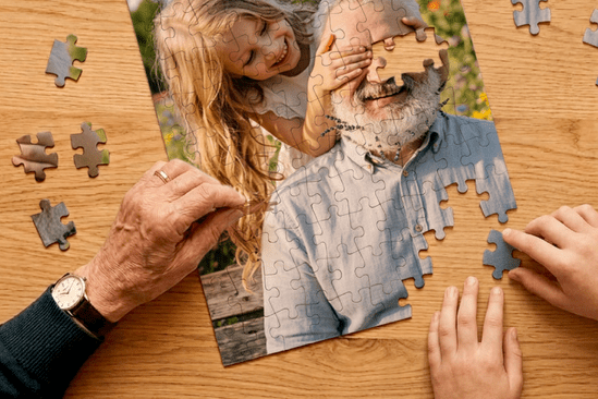 Personalisierte Geschenke Vatertag: Fotopuzzle mit Familienfoto