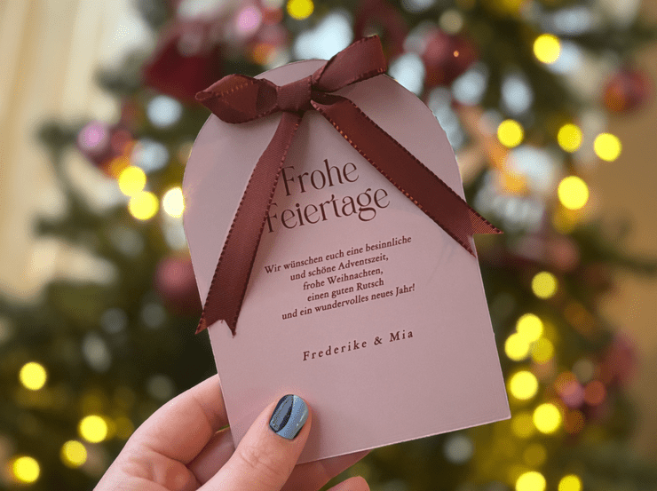 Weihnachtskarte mit Band