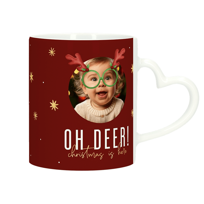 Tasse mit herzförmigem Henkel (Weihnachten)