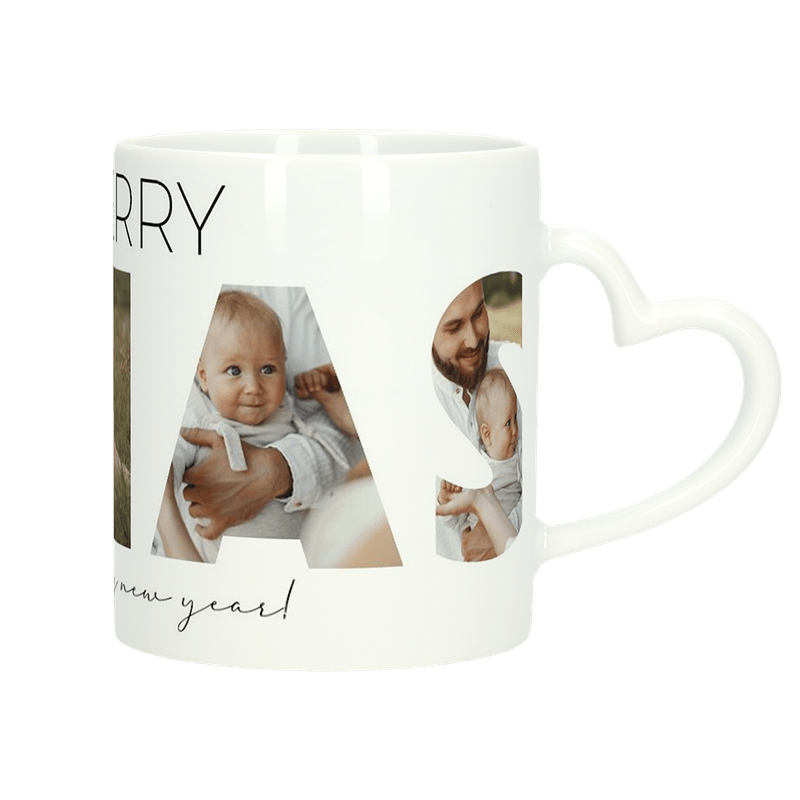 Tasse mit herzförmigem Henkel (Weihnachten)