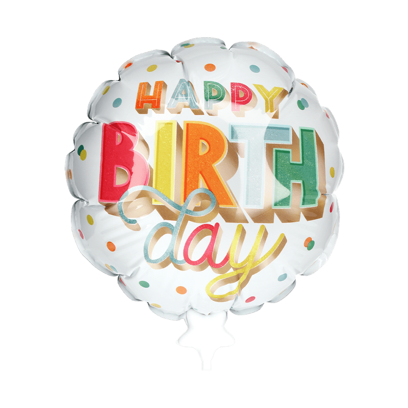 Luftballon Happy Birthday mit Kartenhalter