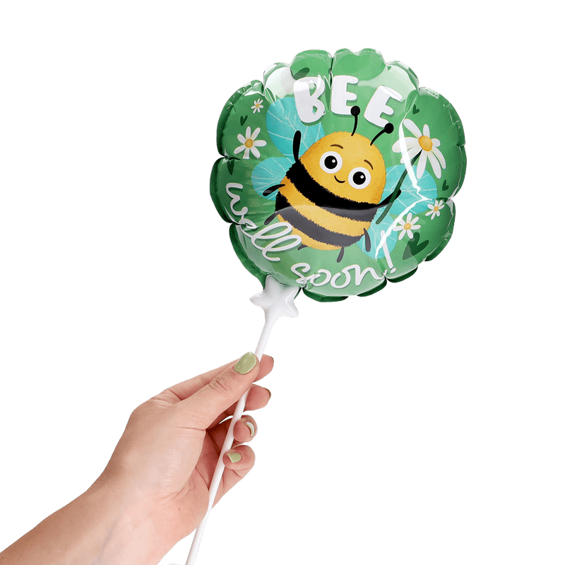 Mini-Luftballon ‘Bee well soon’ mit Kartenhalter