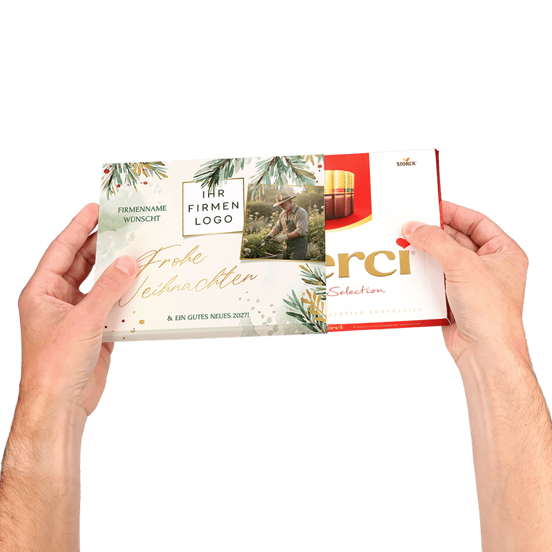 Weihnachts-Merci mit Logo (250g)