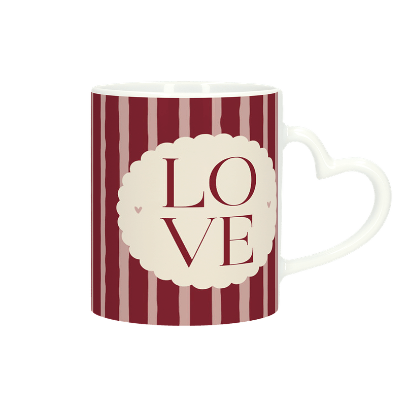 Valentinstag Tasse mit Herzhenkel