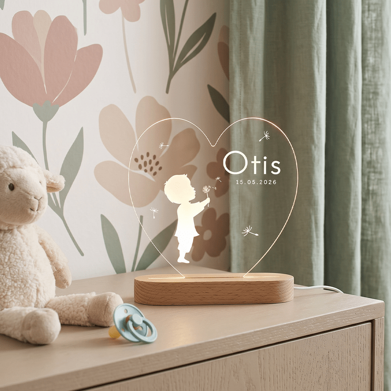 Personalisierte Lampe mit Namen (Herz)