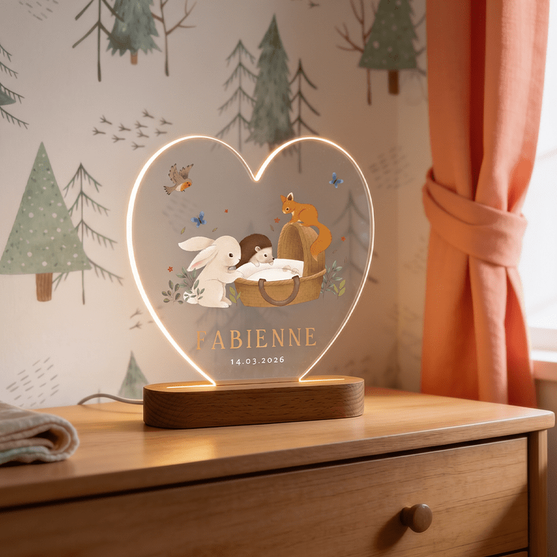 Personalisierte Lampe mit Namen (Herz)