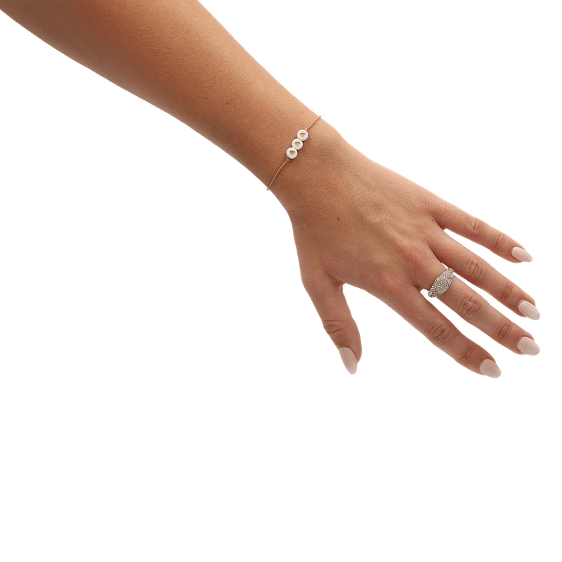 Armband ‘Herzchen’ (weiß/gold)