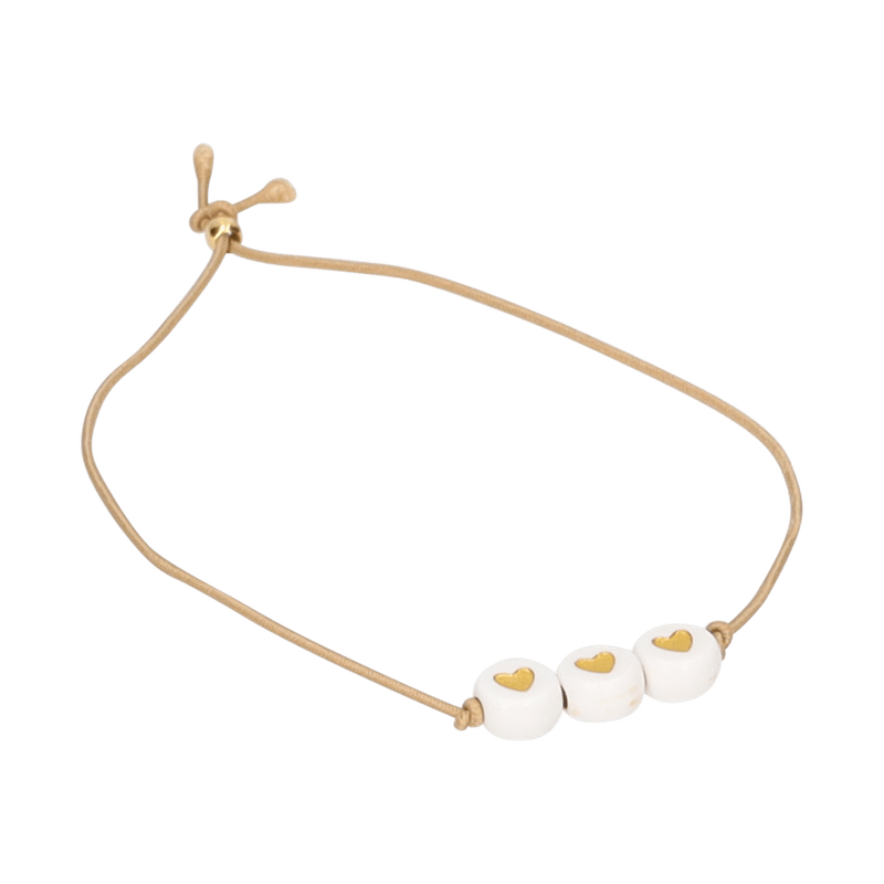 Armband ‘Herzchen’ (weiß/gold)