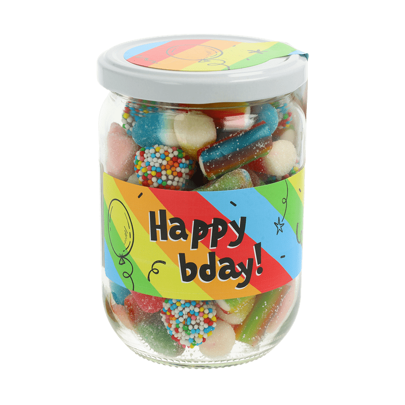 Süßigkeitenglas ‘Happy Bday’