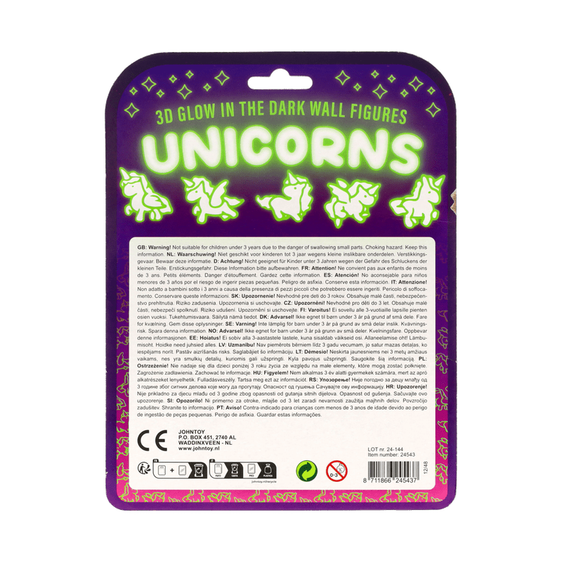 Glow in the Dark Einhorn 3D-Figuren