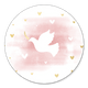 Taube weiss auf rosa Aquarell M