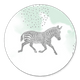 Zebra auf Aquarell grün