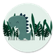 Dino gruen mit Blaettern
