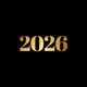 2026 Gold auf schwarz