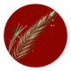Tannenzweig auf rot