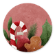 Kerstelementjes op roze
