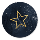 Stern gold Outline auf blau M
