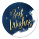 Best Wishes gold auf blau