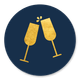 Sektglaeser gold dunkelblau