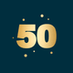 50 Konfetti gold auf blau K