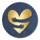 Herz gold Umarmung blau
