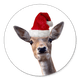 Reh mit Weihnachtsmuetze