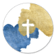 Kreuz metallic blau
