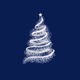 Weihnachtsbaum silber leuchtend blau RO