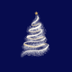 Weihnachtsbaum leuchtend blau gold RO